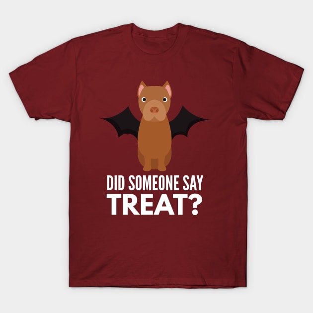 American Pitbull Terrier Halloween Trick or Treat T-Shirt by DoggyStyles